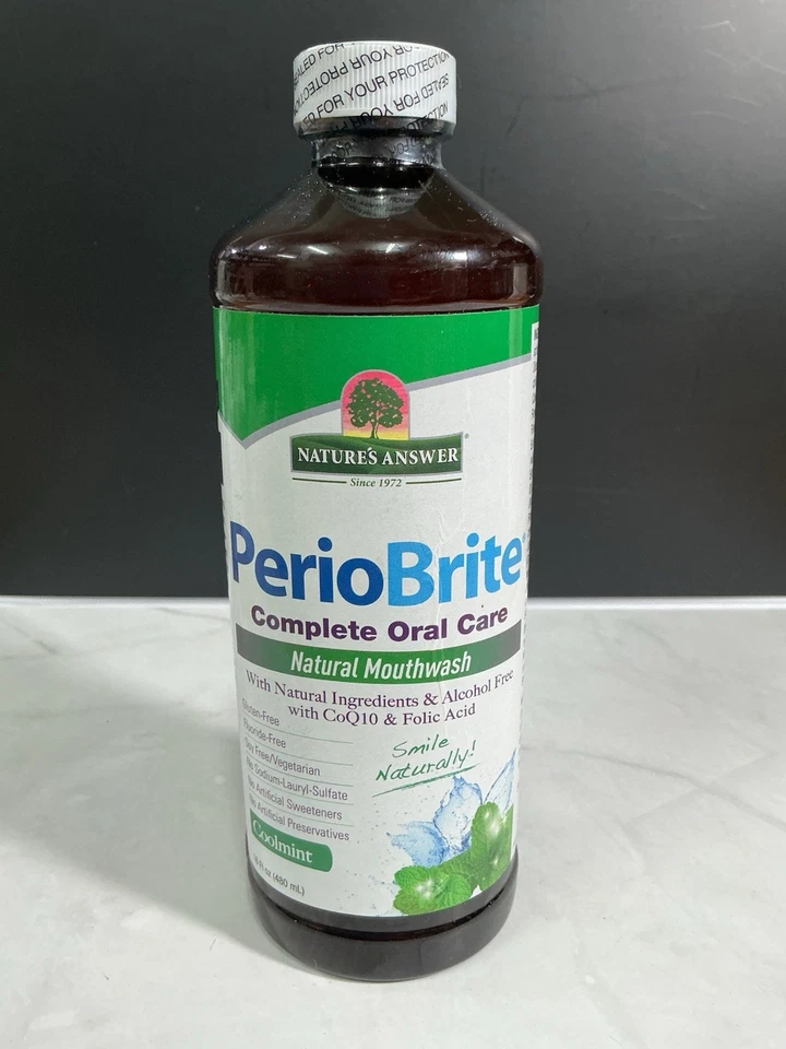 Nature's Answer PerioBrite Alcohol- Mouthwash Cool MINT 16 Ounce 2 Count