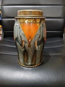 Williamson & Magor Embossed Elephant Metal Earl Grey Tea Tin Caddy (empty) - Picture 1 of 7