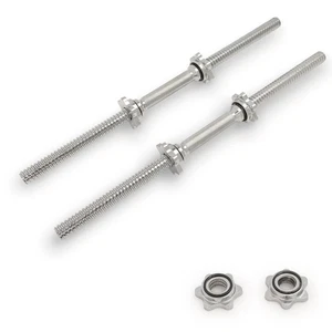 Sunny Health & Fitness Standard 24” Threaded Chrome Dumbbell Bar Set - Picture 1 of 7