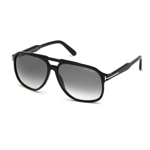 NWT Tom Ford Raoul FT0753 01B Shiny Black/Gray Gradient 62 mm Sunglasses NEW - Picture 1 of 1