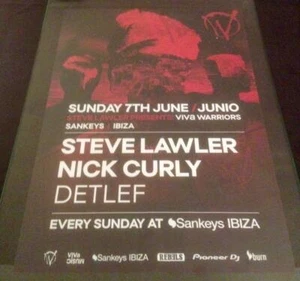 VIVA WARRIORS 2015 STEVE LAWLER @ SANKEYS CLUB - IBIZA CLUB POSTERS - MUSIC DJ - Picture 1 of 11