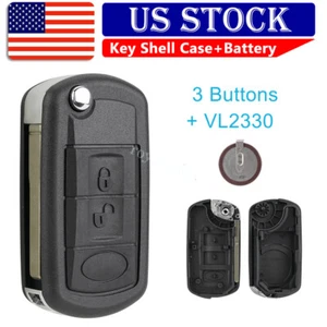 For 2005 2006 2007 2008 2009 Land Rover LR3 Car Flip Key Fob Shell Case +Battery - Picture 1 of 10