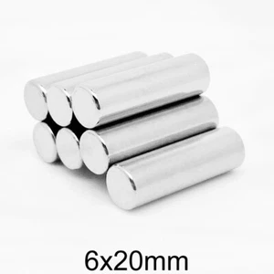 10-100pcs 6mmx20mm Strong Rare Earth Neodymium Round Cylinder Magnets 6*20mm N50 - Picture 1 of 3