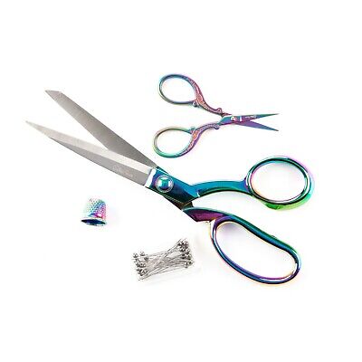 The Quilted Bear Rainbow Dressmaking Set- Shears, Scissors, Thimble And Pins • 12.98€