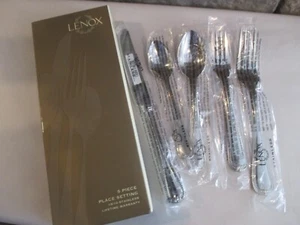 Lenox VINTAGE JEWEL Flatware 18/10 Stainless 5pc. Place Setting Fork Spoon Knife - Picture 1 of 7