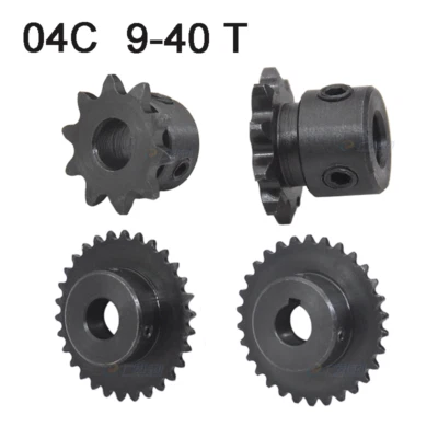 04C Roller Chain Sprockets 9-40 Tooth Bore 5-20mm 45# Steel for #25 Roller Chain
