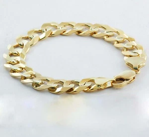 60,40 Gramm 14k Gelbgold Massiv Herren Kubanische Kette Armband Poliert 8,5" 16 mm - Bild 1 von 2