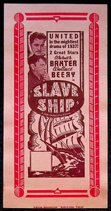 1937 Slave Ship Original Adventure Movie Herald w/ Warner Baxter Wallace Beery - Picture 1 of 2