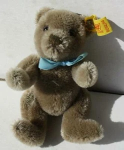 Steiff Miniatur Mohair genähte Nase blaue Schleife gelbes Etikett 0202/14 Little Cutie - - Bild 1 von 1