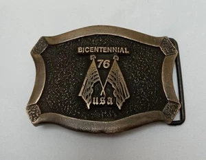 ** Vintage - 1976 - Bi-Centennial - Eagle - BRASS BELT BUCKLE -- 3 1/4" x 2 1/2" - Picture 1 of 2