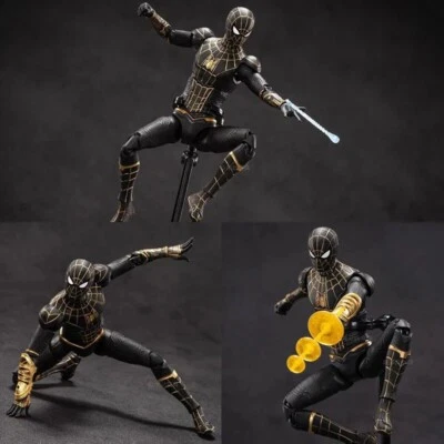 New ZD Toys Spider-Man No way home Black & Gold Suit 7in Action Figure In Stock - Image 1 of 4