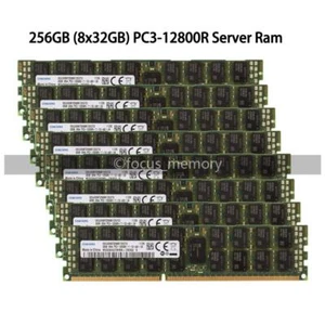256GB (8x 32GB) 4Rx4 PC3-12800R DDR3 1600 MHZ 1.5V ECC Registered Server Memory - Picture 1 of 5