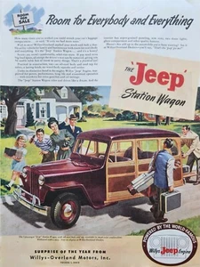 1946 Jeep Station Wagon Car Vintage Ad room for everbody and everything - Bild 1 von 1