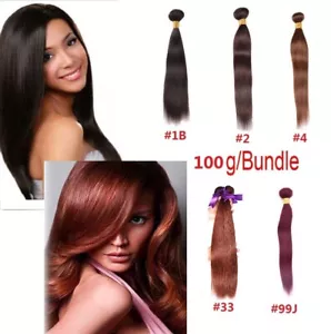 Silky Straight Virgin Human Hair 6 COLORS 1or3 Bundle - Picture 1 of 17