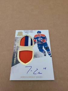 2010-11 The Cup Emblems Of Endorsement Jordan Eberle Patch Auto Oilers #10/15 - Picture 1 of 5