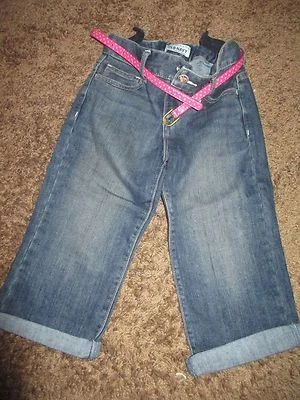 Old Navy девочек регулируемая талия эластичной Capri джинсовой ткани джинсы w/ремень размер 8 EUC - Изображение 1 из 2