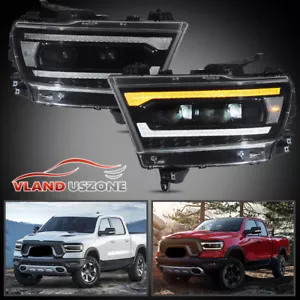 Faros proyectores LED transparentes VLAND FULL para RAM 1500 2019-2023 con animación - Imagen 1 de 19