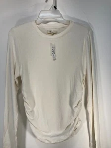 Madewell Womens Cream Cotton Long Sleeve Crew Neck Streetwear Sweatshirt Large - Picture 1 of 9