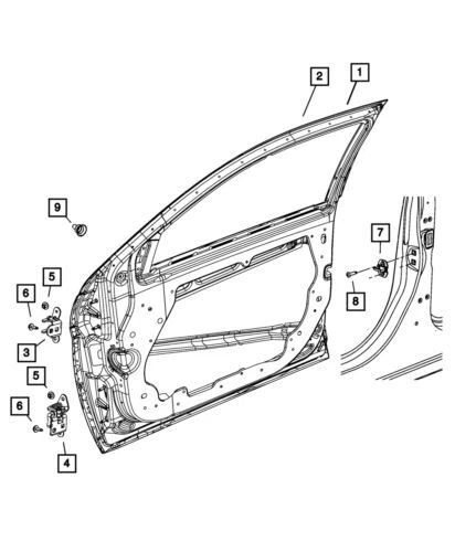 Carcasa de puerta delantera del lado del conductor genuina Mopar 2007-2014 Chrysler Sebring 5074515AG Foto 1 de 4