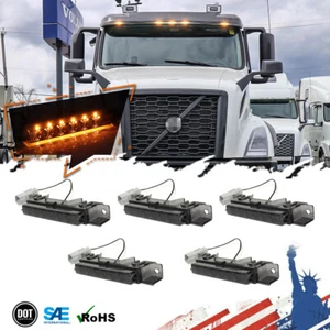 5X Luz de circulación marcador de techo de cabina para camión Volvo VN/VNL 03-up ámbar ahumado 6 LED - Imagen 1 de 11