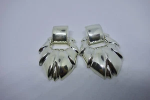 Vintage Italy 925 Sterling Silber große Modernist Post Ohrhänger Hallmarke - Bild 1 von 6