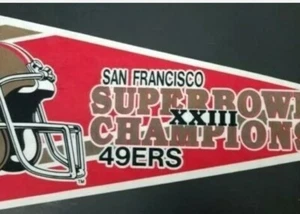 VINTAGE San Francisco 49er Super Bowl XXIII Champions Full Size Wimpel, NMMT! - Bild 1 von 6