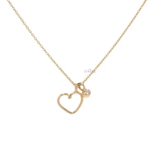 Collar colgante corazón amor diamantes oro 14K 0,03 CT VS/F-G - The Jewelz - Imagen 1 de 3