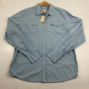 Buffalo David Bitton Shirt Men's Extra Large Long Sleeve Button Up Frayed Blue - Picture 1 of 12