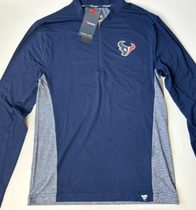 Fanatics Navy NFL Houston Texans Iconic Clutch Modern 1/4 Zip Jacket Mens Size S - Picture 1 of 10