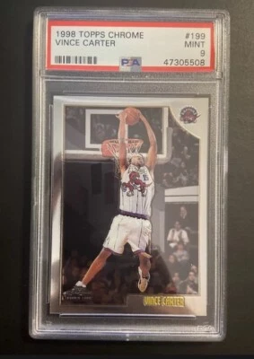 1998 Topps Chrome Vince Carter Rookie #199 PSA 9 - Image 1 of 2