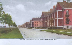c1910s Des Moines Iowa IA ~ Caserma, Fort Des Moines cartolina posteriore indivisa - Foto 1 di 2