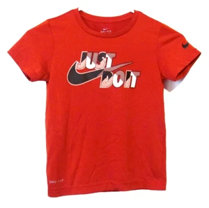 NIKE DRI-FIT Boy's Size S (5-6) Short Sleeve Red T-Shirt, JUST DO IT - Picture 1 of 6