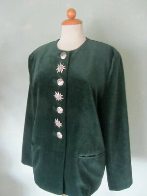 AMANN    Trachtenjacke Jacke Trachten grün Samtjacke Größe 40 L - Bild 1 von 4