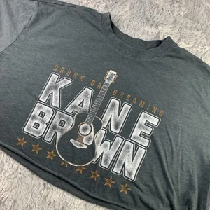 Kane Brown Shirt Womens 2X Gray Cropped Top Drunk Or Dreaming Guitar Music Stars - Picture 1 of 7
