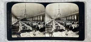 Antike J.J. Killelea Stereoansicht #526—Grand Union Hotel Esszimmer, 1902—3D - Bild 1 von 4