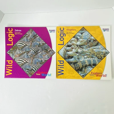 Vtg Discovery Channel Nature Wild Logic Puzzle Jigsaw 1999 Alligator Zebras USA - Image 1 of 4
