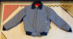 Vintage 1980s Steel Blue Carhartt Western Jacket JQ168 Quilted Firm Duck SZ M - Picture 1 of 15