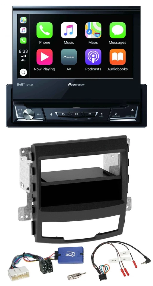 Pioneer DVD Bluetooth DAB USB Lenkrad Autoradio für SsangYong Korando CK 10-13 T - Bild 1 von 4