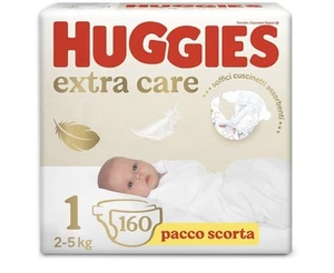 4.6 4.6 out of 5 stars (6,386) Huggies Extra Care Baby Nappies Size 1 (2-5 kg), - Picture 1 of 7