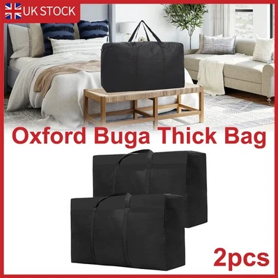 2x Extra Large Jumbo Zip Up Laundry Shopping Children Toy Storage Reusable Bag - Image 1 of 4