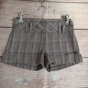 Junior Zone Shorts ~ Size 7 Girls ~ Black Grey Blue Check - Picture 1 of 10
