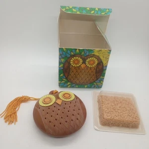 Vintage 70s Avon WISE EYES Owl Potpourri Holder New - Picture 1 of 7