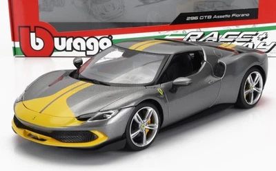 Ferrari 296 GTB Assetto Fiorano Grigio Grey 2022 Burago 1:18 Nuovo - Immagine 1 di 2