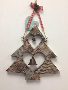 Large Rustic Wooden Christmas Tree Decoration Sass & Belle Hanging or Standing - Picture 1 of 1