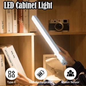 10cm 50cm LED Motion Sensor Under Cabinet Light USB Type-C for Closet Night Lamp - Picture 1 of 13