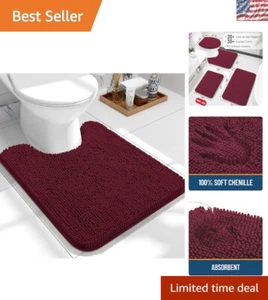 Elegant U-Shaped Toilet Rug 24x20 - Quick Dry Chenille with Non-Slip Backing - Picture 1 of 10