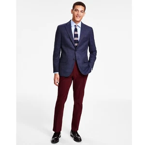 Tommy Hilfiger Men's Modern-Fit Pattern Sport Coats Blue Brown 36R B4HP - Picture 1 of 4