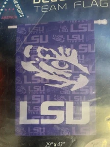 Decorative "LSU" Team Flag - 29"x43" - Picture 1 of 3