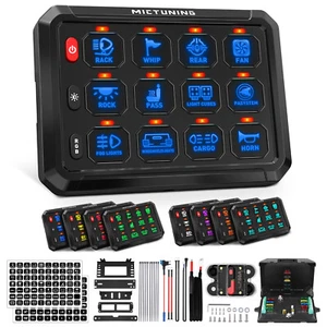 RGB 12 Gang Switch Panel LED Light Bar Circuit Relay System 12/24V For Car Boat - Picture 1 of 15