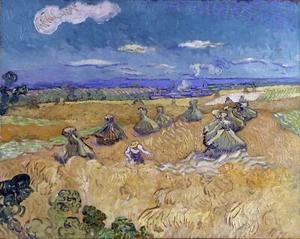 VINCENT VAN GOGH Art Poster or Rolled Canvas Print "Wheat Fields with Reaper" - Picture 1 of 1